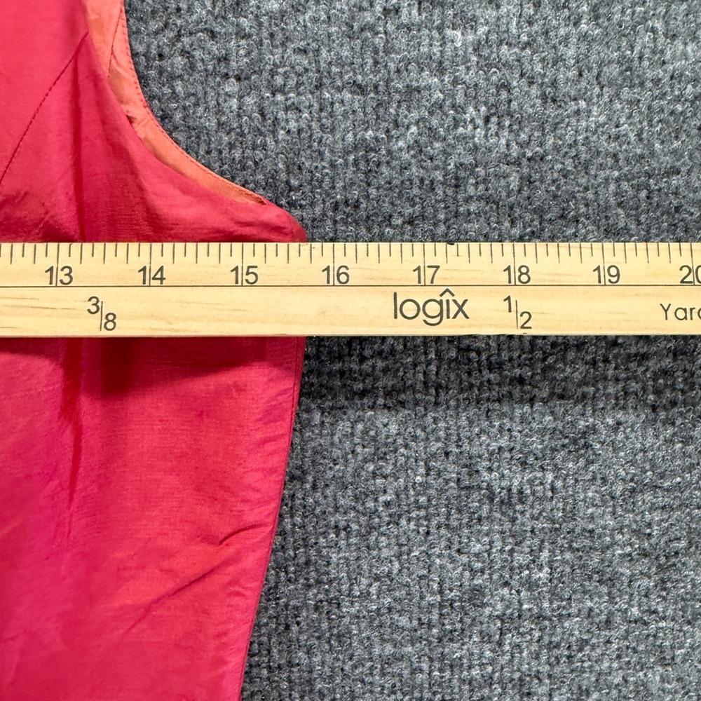 Ann Taylor 100% Silk Dress Size 2 Pink V-Neck Sleeveless Sheath Cocktail Elegant - Picture 7 of 9